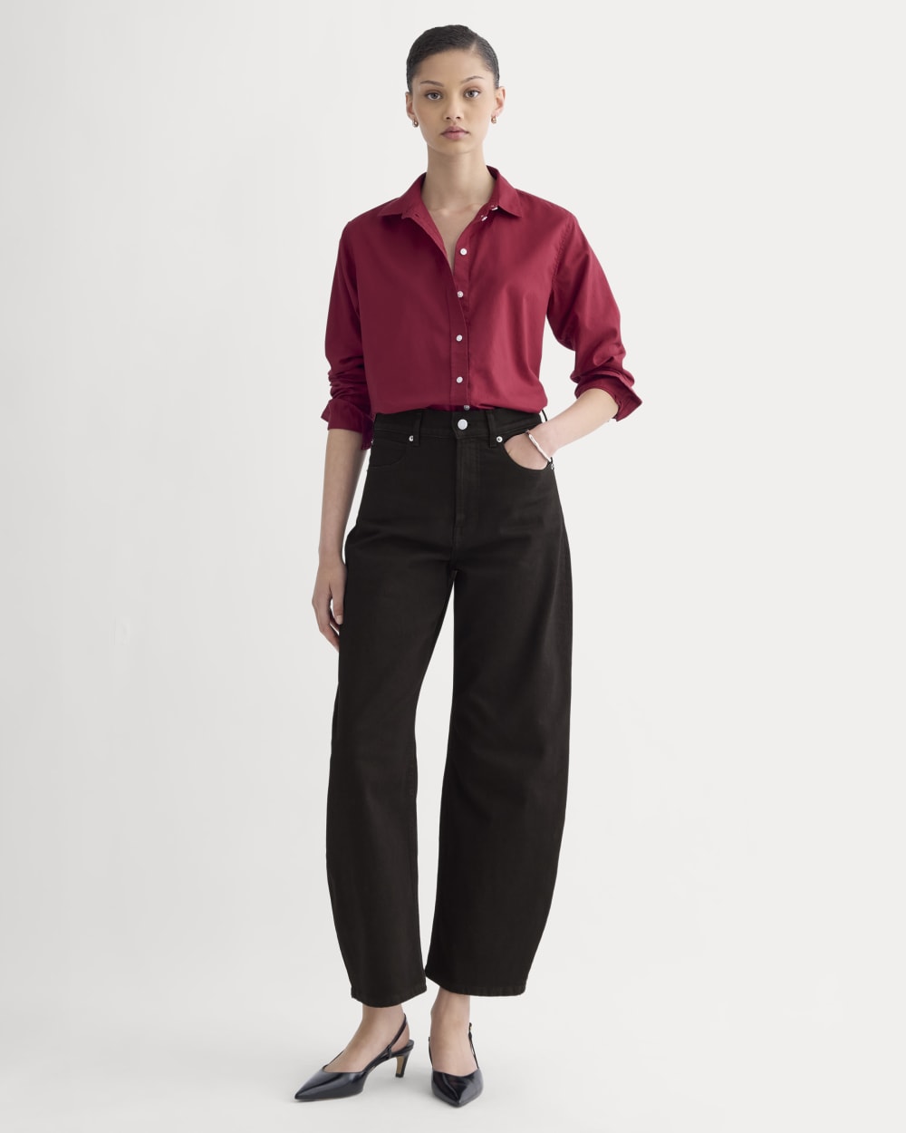 The Must-Have Shirt in Silky Cotton | Merlot - Image 3