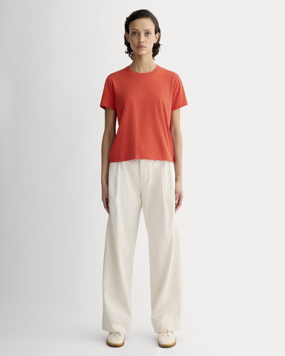 The Box-Cut Tee in Essential Cotton | Poppy Red | No Pocket - Image 3