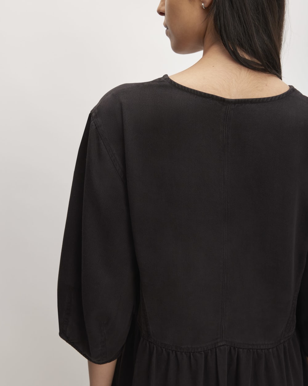The TENCEL™ Puff-Sleeve Dress | Black - Image 6