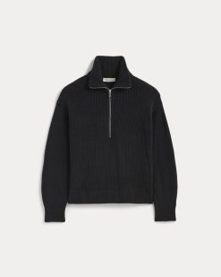 Alternative view of The Half-Zip in Everyday Cotton | Black