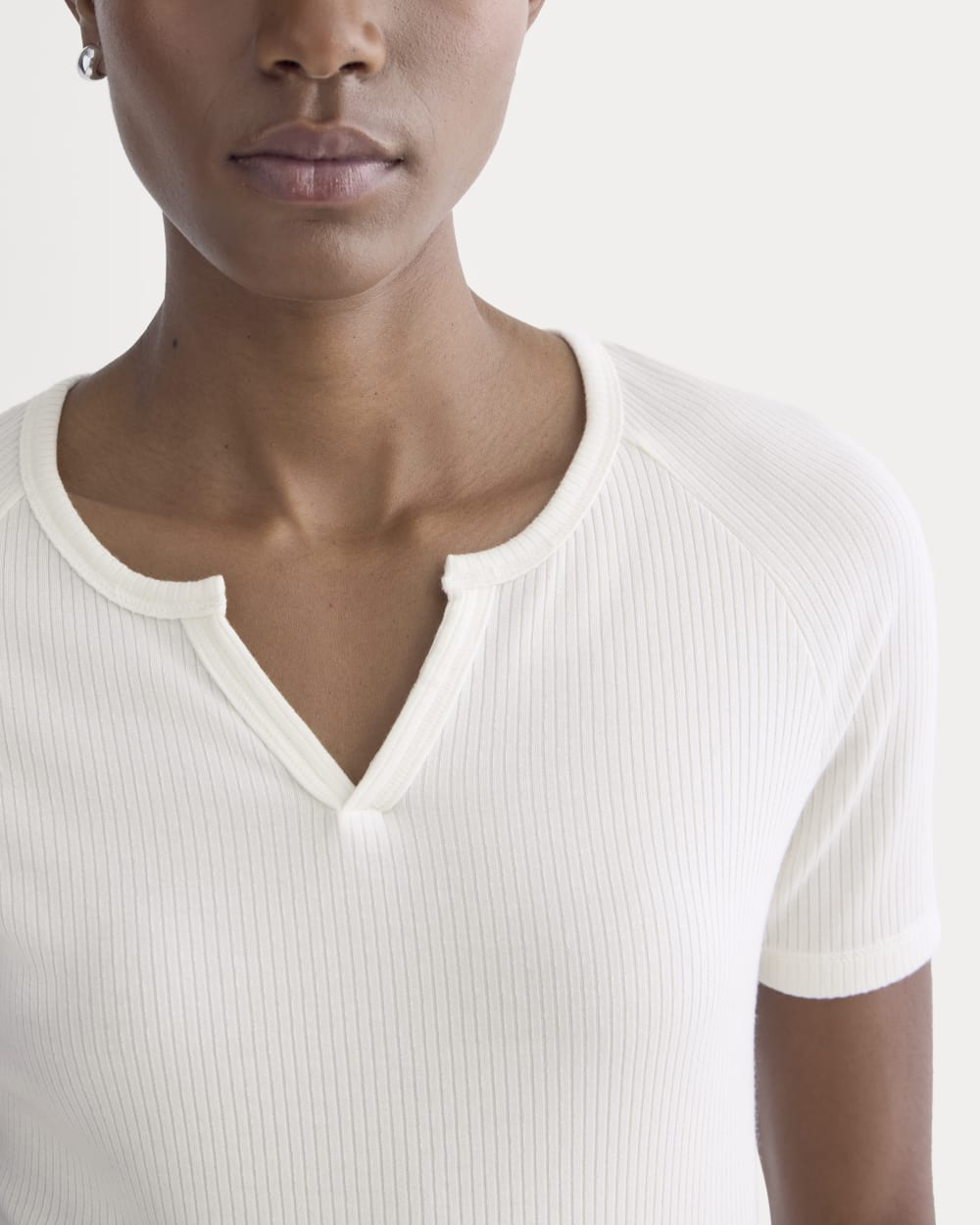 The Shimmy V-Neck Top | Bone - Image 4