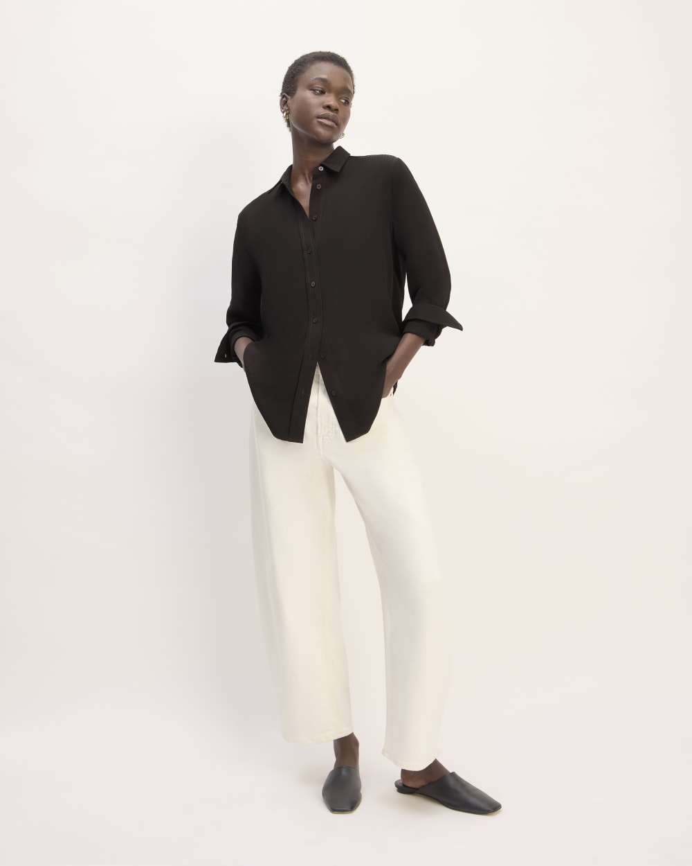 The City Stripe Relaxed Shirt | Black - Image 3
