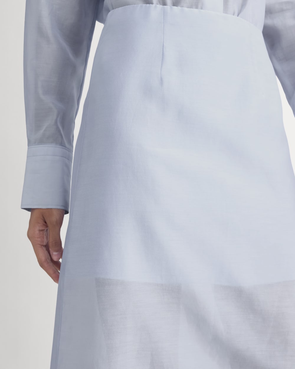 Midi Skirt in Cotton-Silk Organza | Kentucky Blue - Image 4