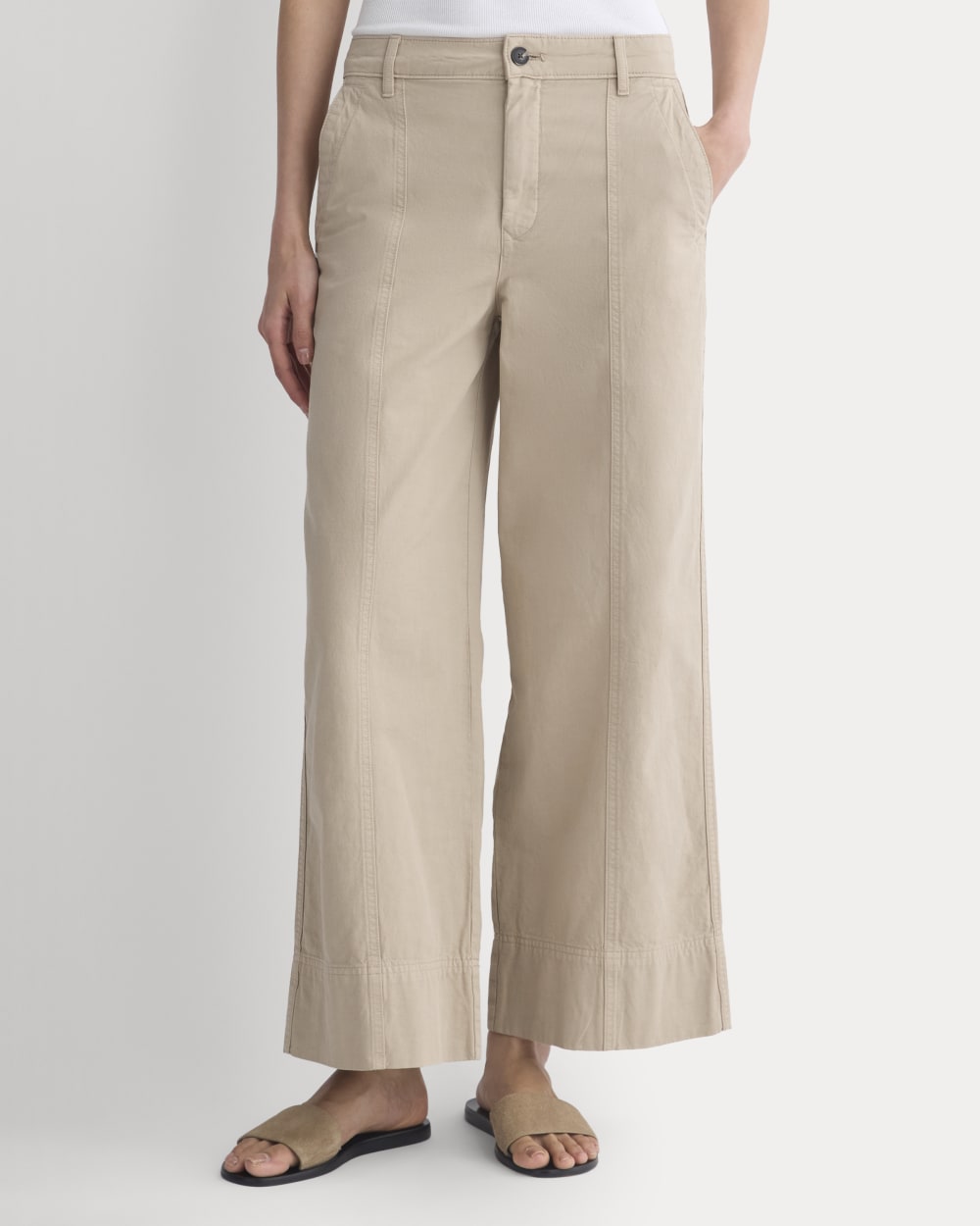 Seamed Wide-Leg Pant | Trench Coat Khaki - Image 3