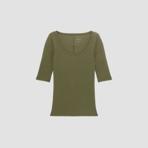 Alternative view of The Luxe Rib Scoop-Neck Tee | Kalamata