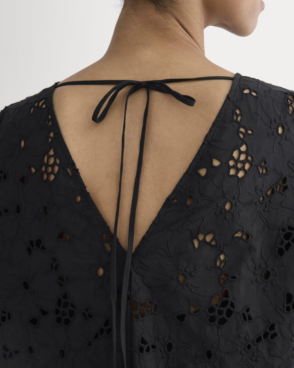 The Eyelet Mini Shift Dress | Black - Image 3