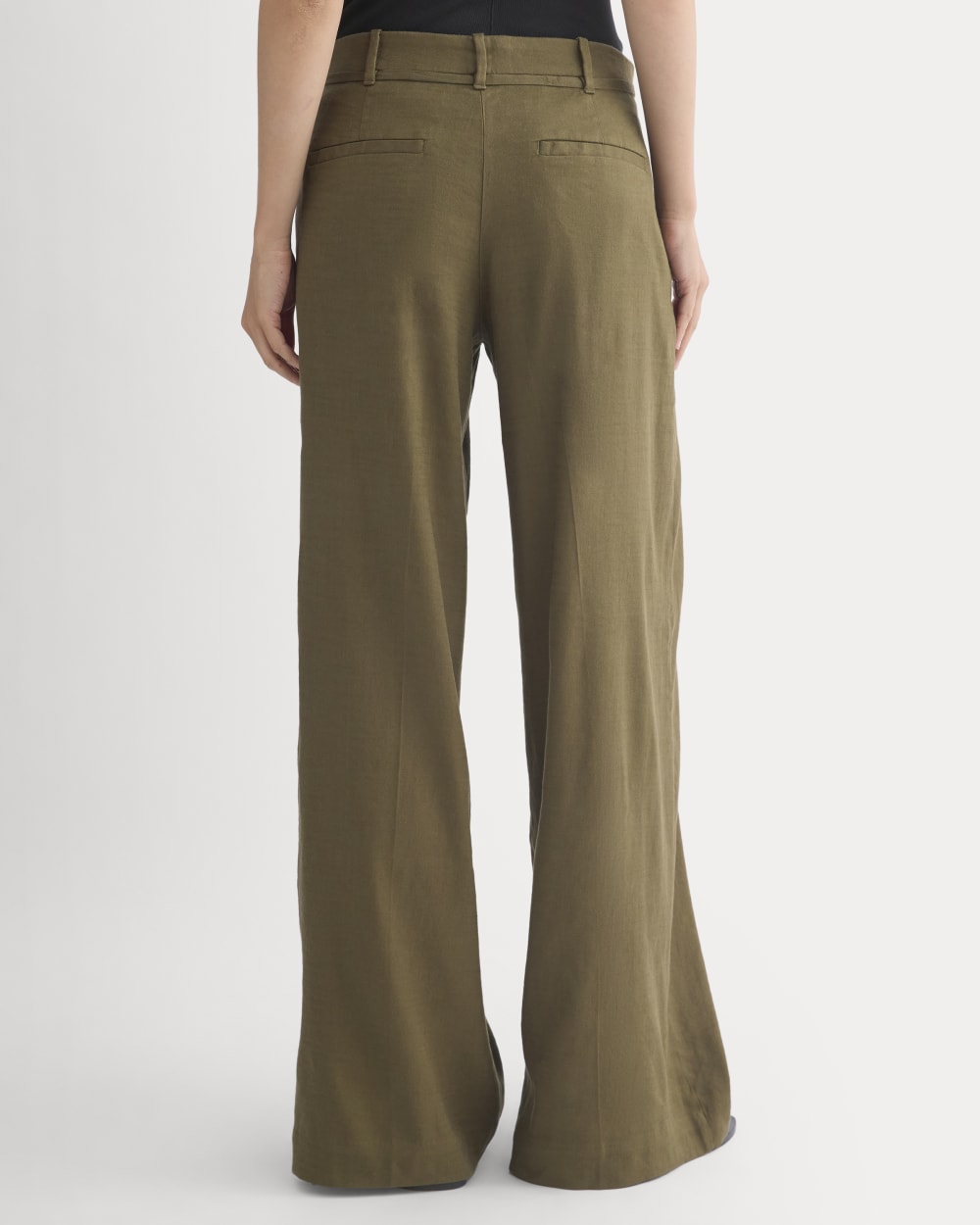 Wide-Leg Belted Pant in Stretch Linen | Beech | Long - Image 5