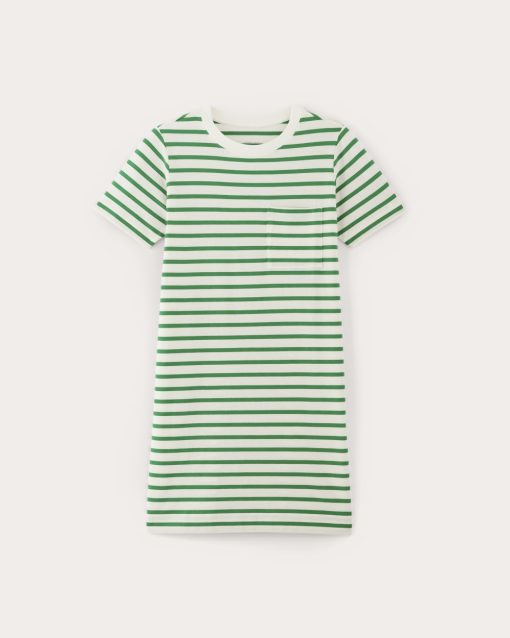 Alternative view of The Organic Cotton Weekend Tee Dress | Bone / Grass Green
