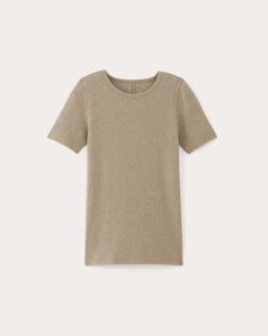 Alternative view of The Luxe Rib Crew | Heathered Tan