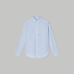 Alternative view of The Must-Have Shirt in Silky Cotton | Lapis Blue / White