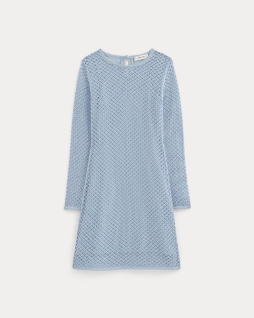 Alternative view of The Lace Knit Mini Dress | Sky Blue