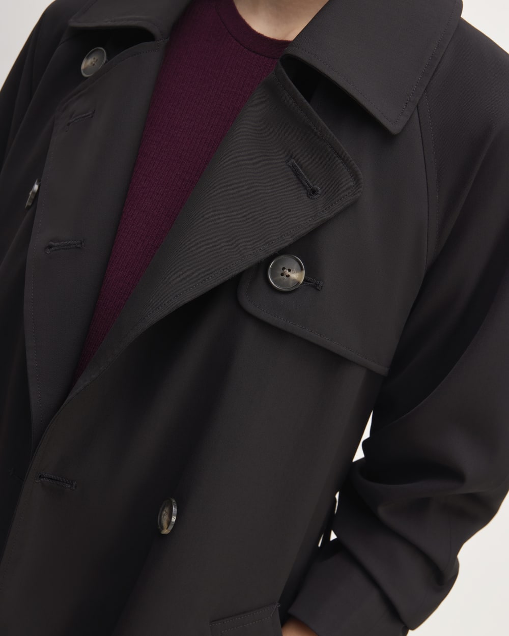 The Italian Wool Modern Trench | Black - Image 4