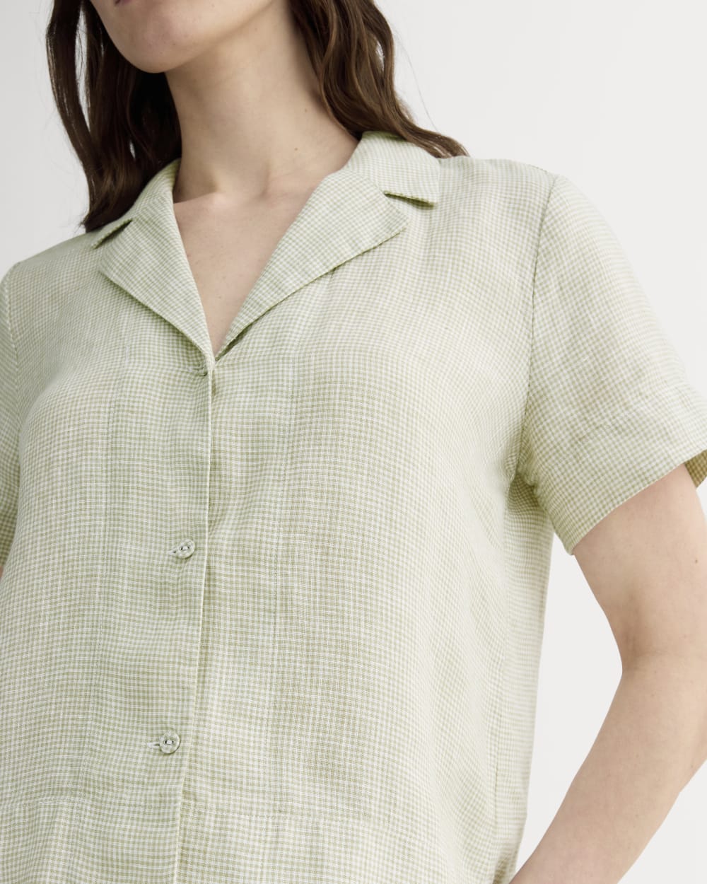 The Notch Shirt in Linen | Elm Gingham - Image 4