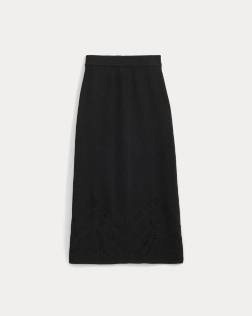 Alternative view of Lace-Knit Maxi Skirt | Black