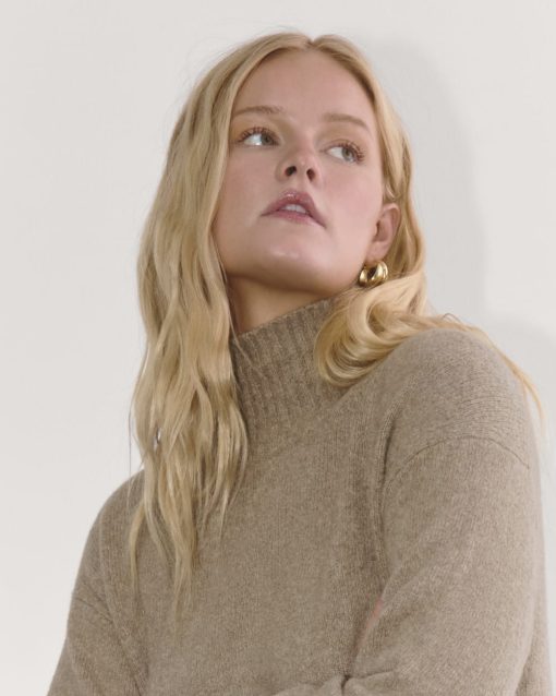 Alternative view of The Sweater Dress in Plush Cotton | Heather Taupe