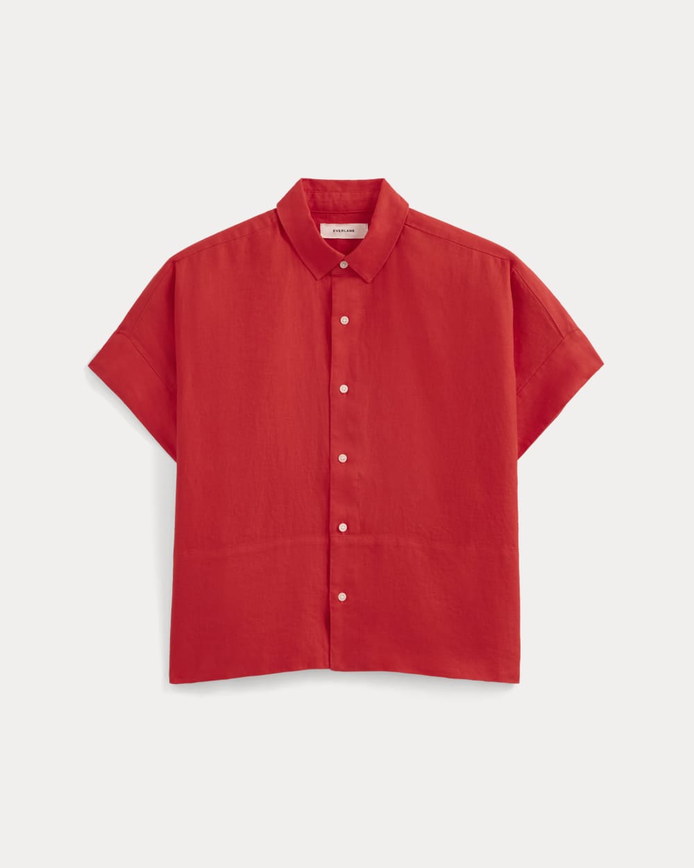 The Boxy Shirt in Linen | Fiery Red - Image 2
