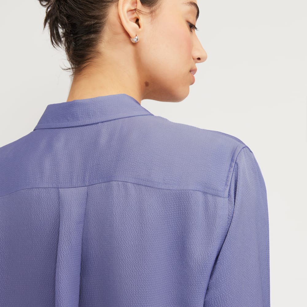 The Satin Relaxed Shirt | Cornflower Blue - Image 5