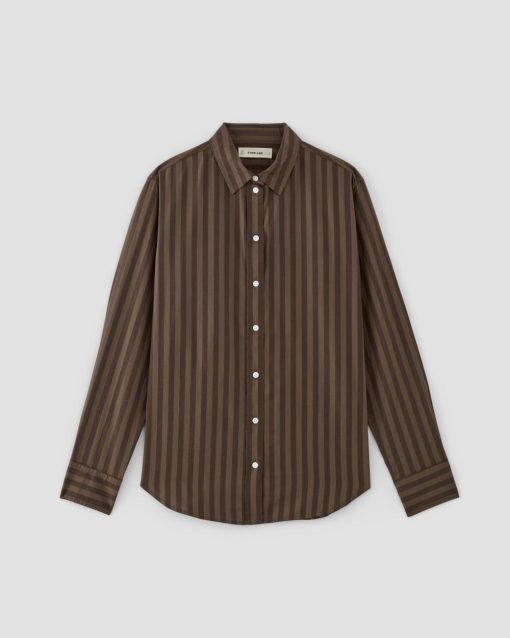 Alternative view of The Must-Have Shirt in Silky Cotton | Cocoa / Black