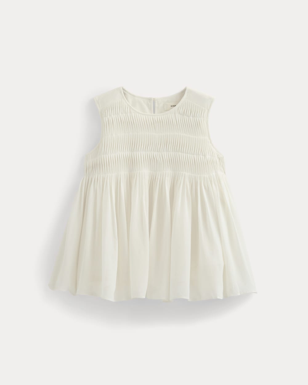 Twisted Pleat Tank in Silk Georgette | Bone - Image 2