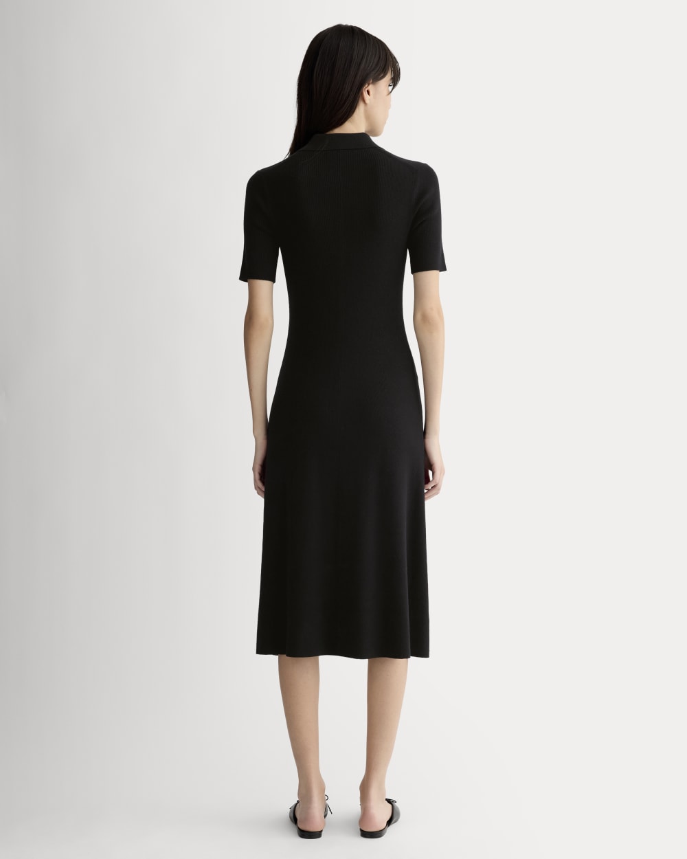 The Knit Polo Dress | Black - Image 4