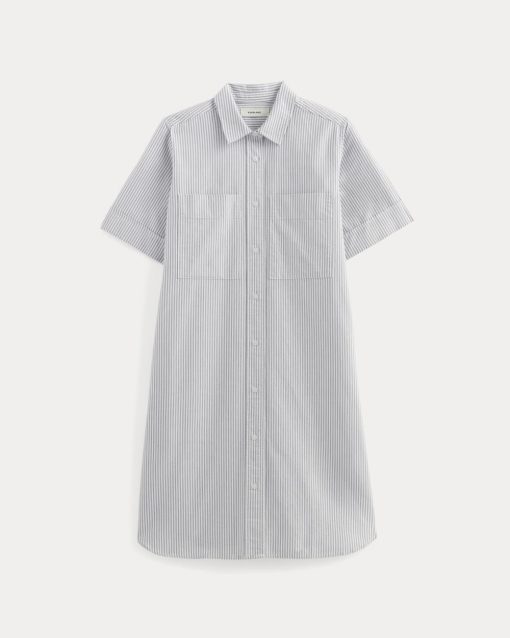 Alternative view of The Oxford Short-Sleeve Shirt Dress | Charcoal / White