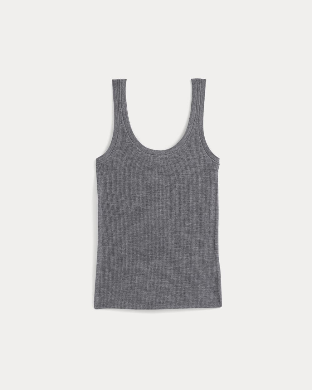 The Light Ribbed Cami in Ultrasoft Merino | Heather Mid Grey - Image 2