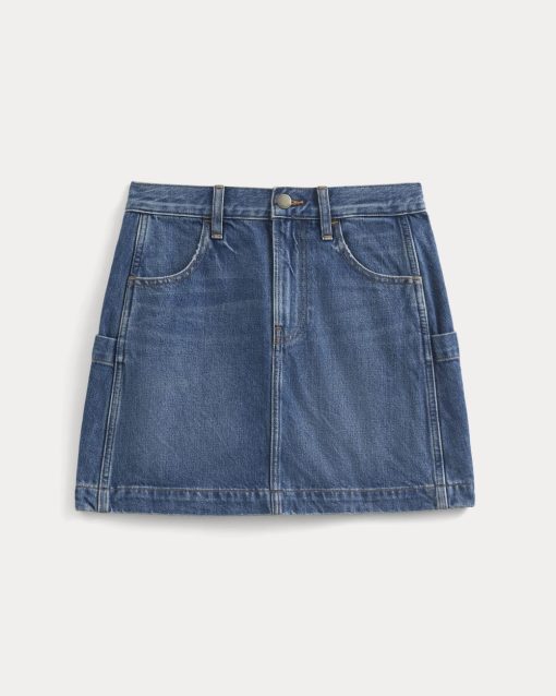 Alternative view of Denim Utility Mini Skirt | Dark Indigo