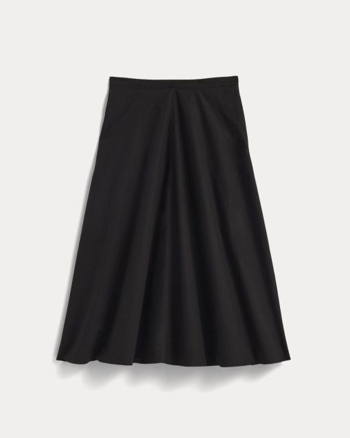 Alternative view of The Midi Skirt in Ultrasoft Cotton | Black