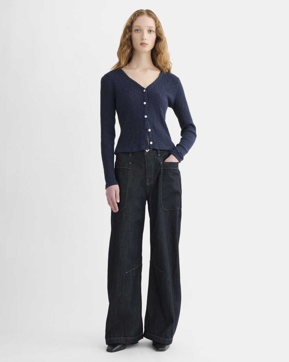 The Cozy Rib Cardigan | Navy - Image 3