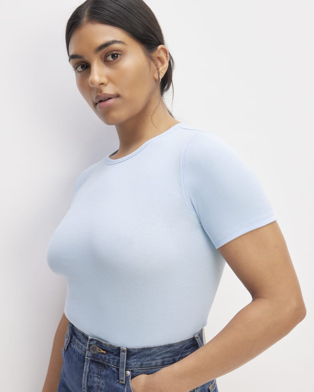 The Luxe Rib Crew | Chambray Blue - Image 3