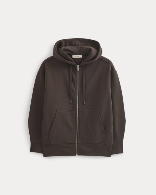 Alternative view of Luxe Fleece Oversized Full-Zip Hoodie | Dark Chocolate