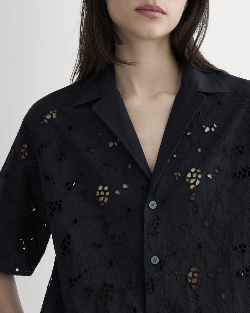 The Eyelet Camp Shirt | Black - Image 4