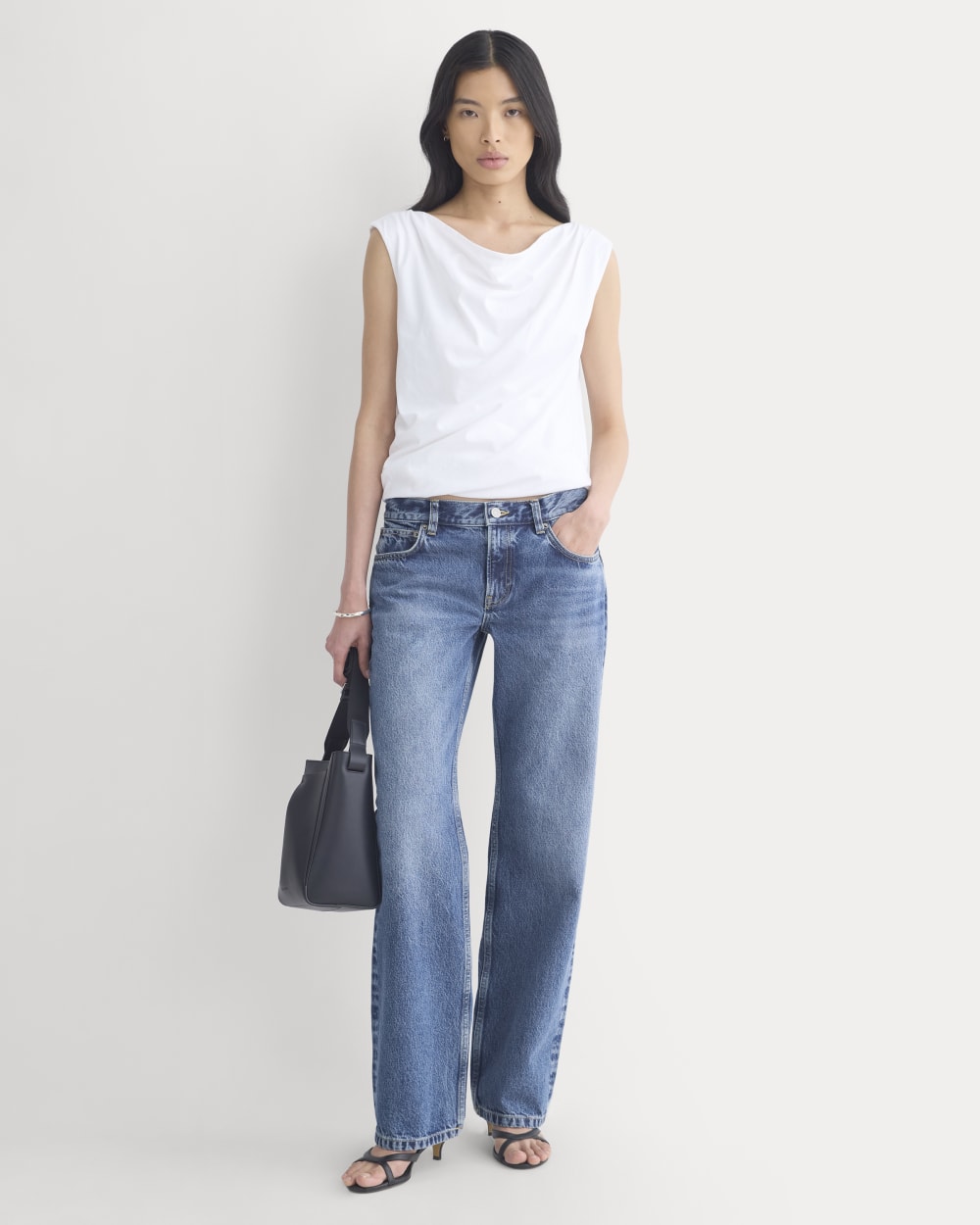 Boatneck Twisted Top in Essential Cotton | White - Image 4