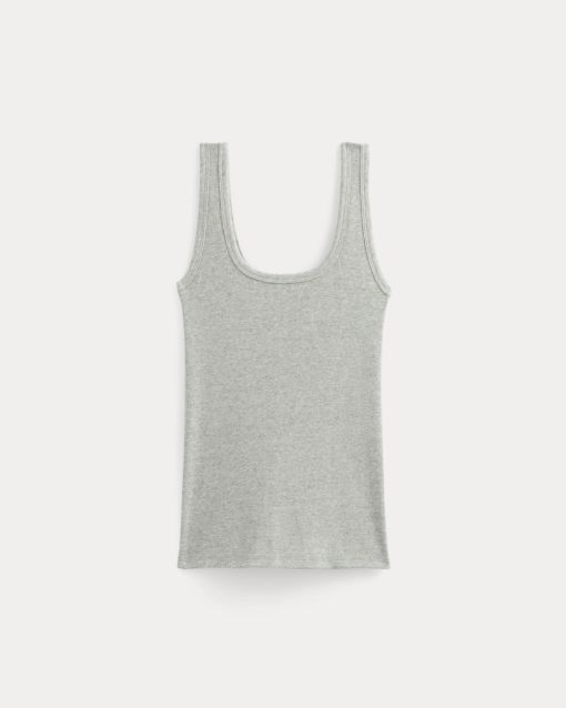 Alternative view of The Luxe Rib Square-Neck Tank | Classic Heather Grey
