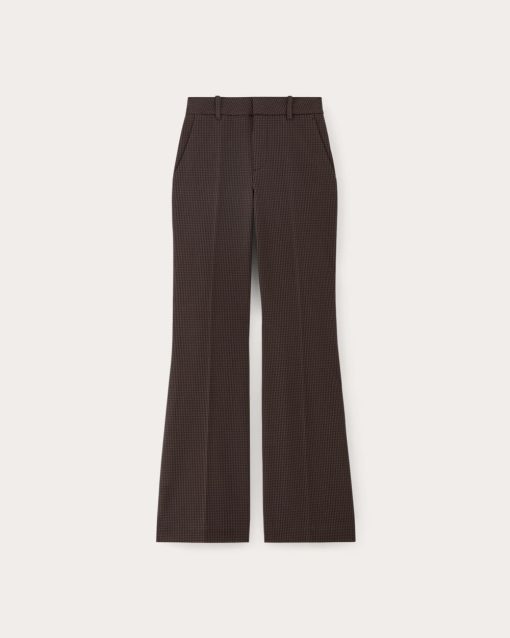 Alternative view of The Bi-Stretch Flare Pant | Brown Houndstooth