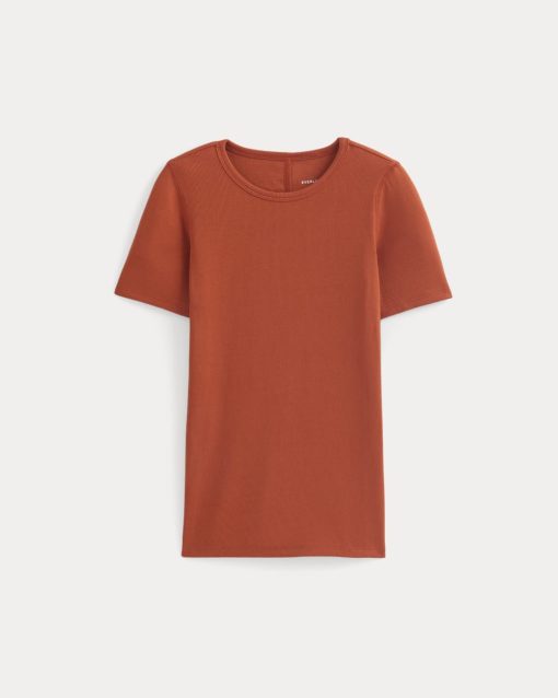 Alternative view of The Luxe Rib Crew | Rust