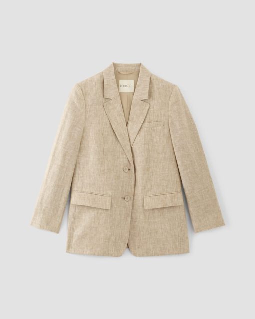 Alternative view of The Oversized Blazer in Linen | Cornstalk Chambray