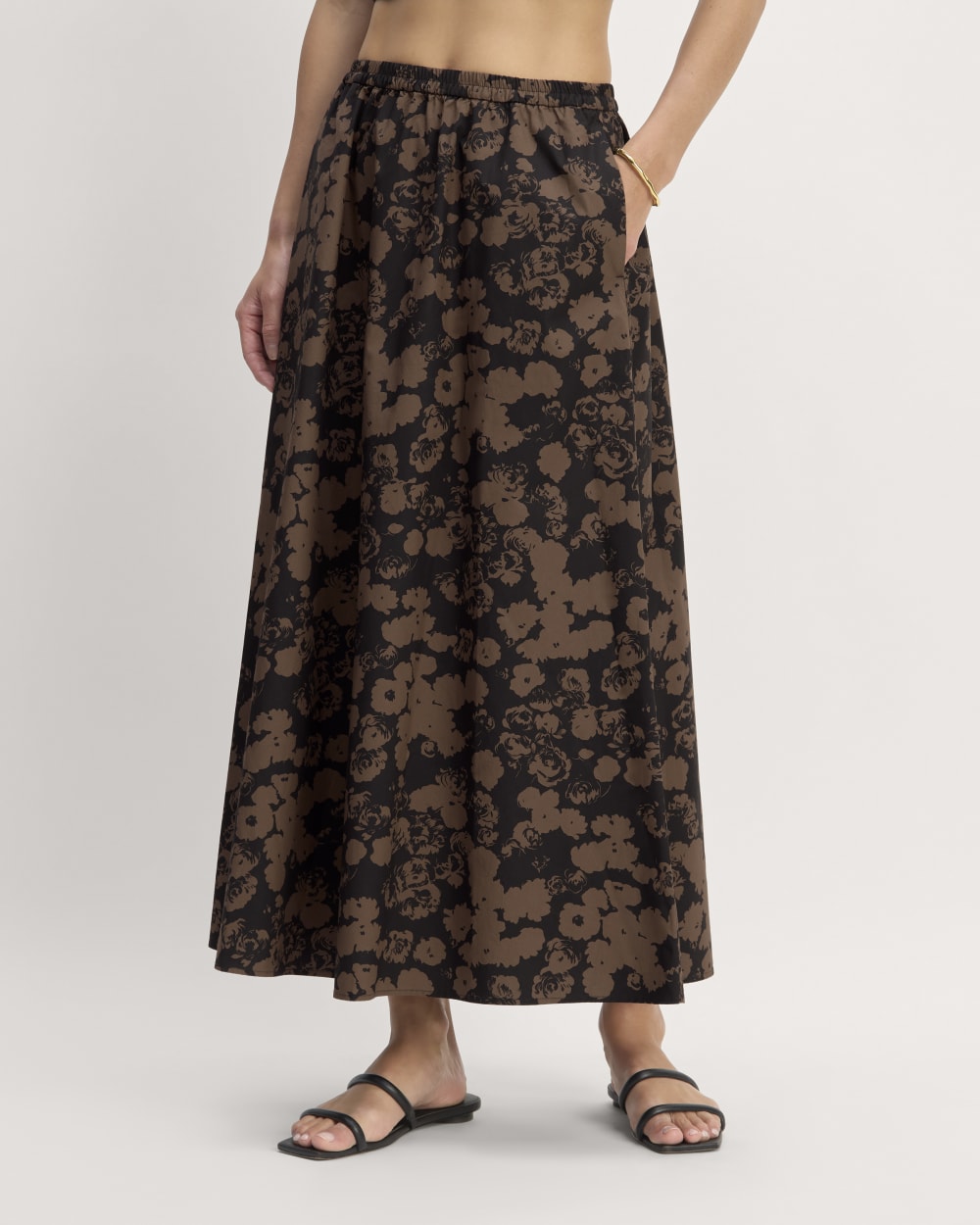 The Supima® Pull-On Maxi Skirt | Black / Cocoa Floral - Image 3