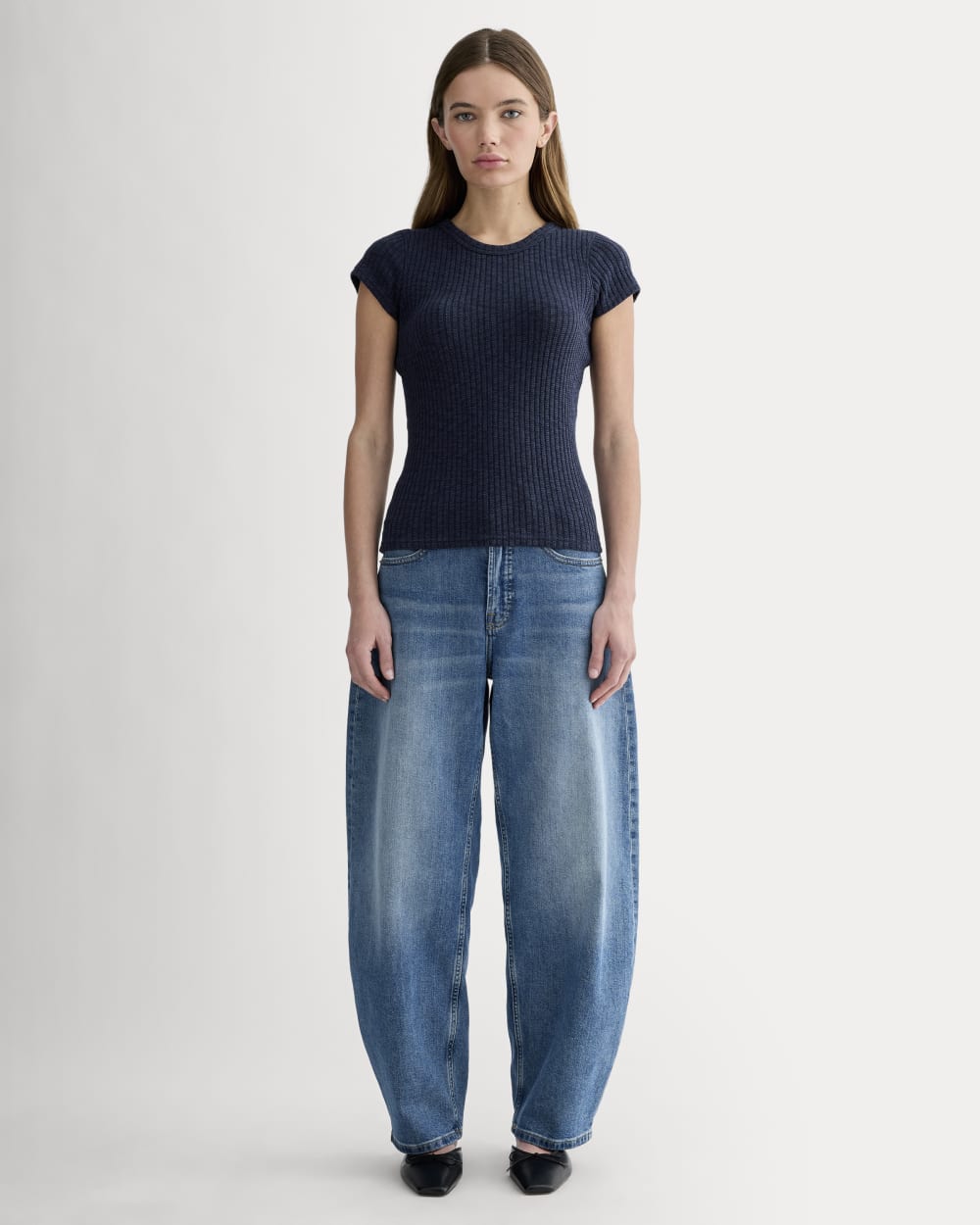 The Cozy Rib Tee | Navy - Image 3