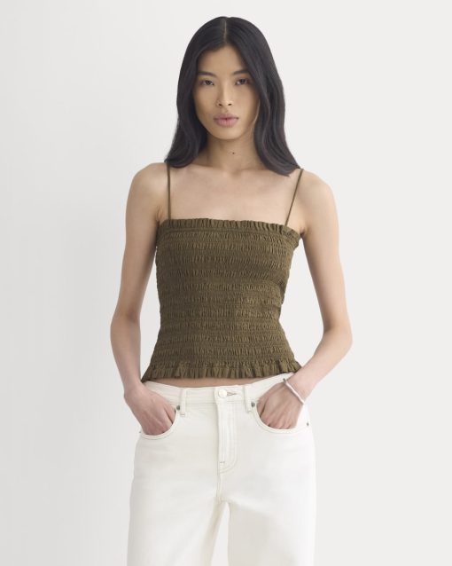 Gauze Smocked Cami | Beech