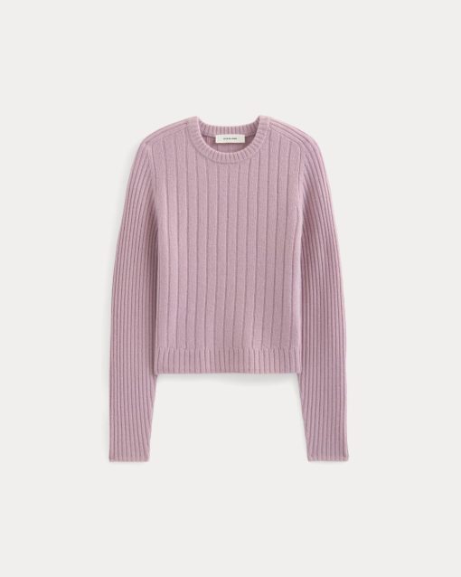 Alternative view of Mix Ribbed Crew in Cashmere | Lilac Crush
