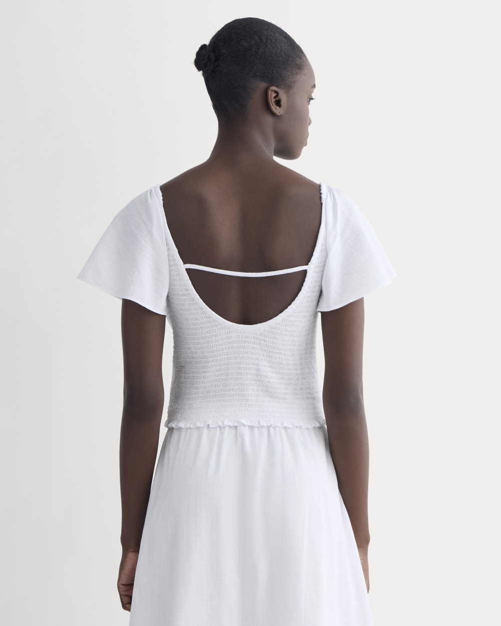 The Gauze Smocked Top | White - Image 5