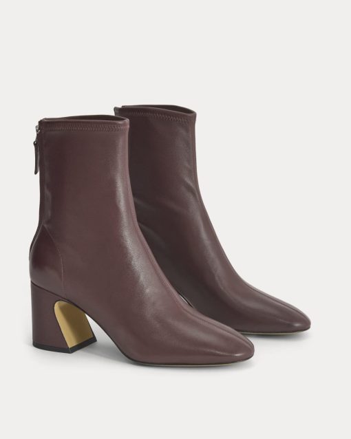 Alternative view of Leather Curved-Heel Boot | Burgundy
