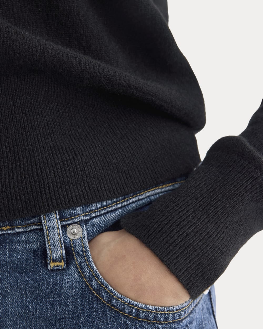 Cashmere Slim Crew Sweater | Black - Image 6