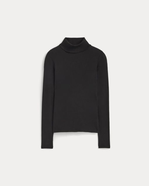 Alternative view of The Luxe Rib Turtleneck | Black