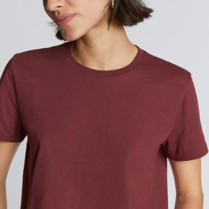 Alternative view of The Box-Cut Tee in Essential Cotton | Brandy | No Pocket