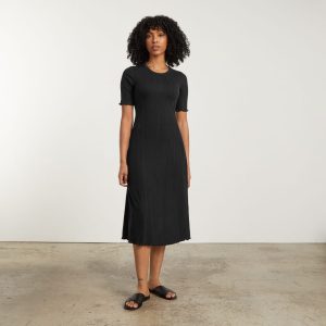 Alternative view of The Open Back Rib Dress | Black