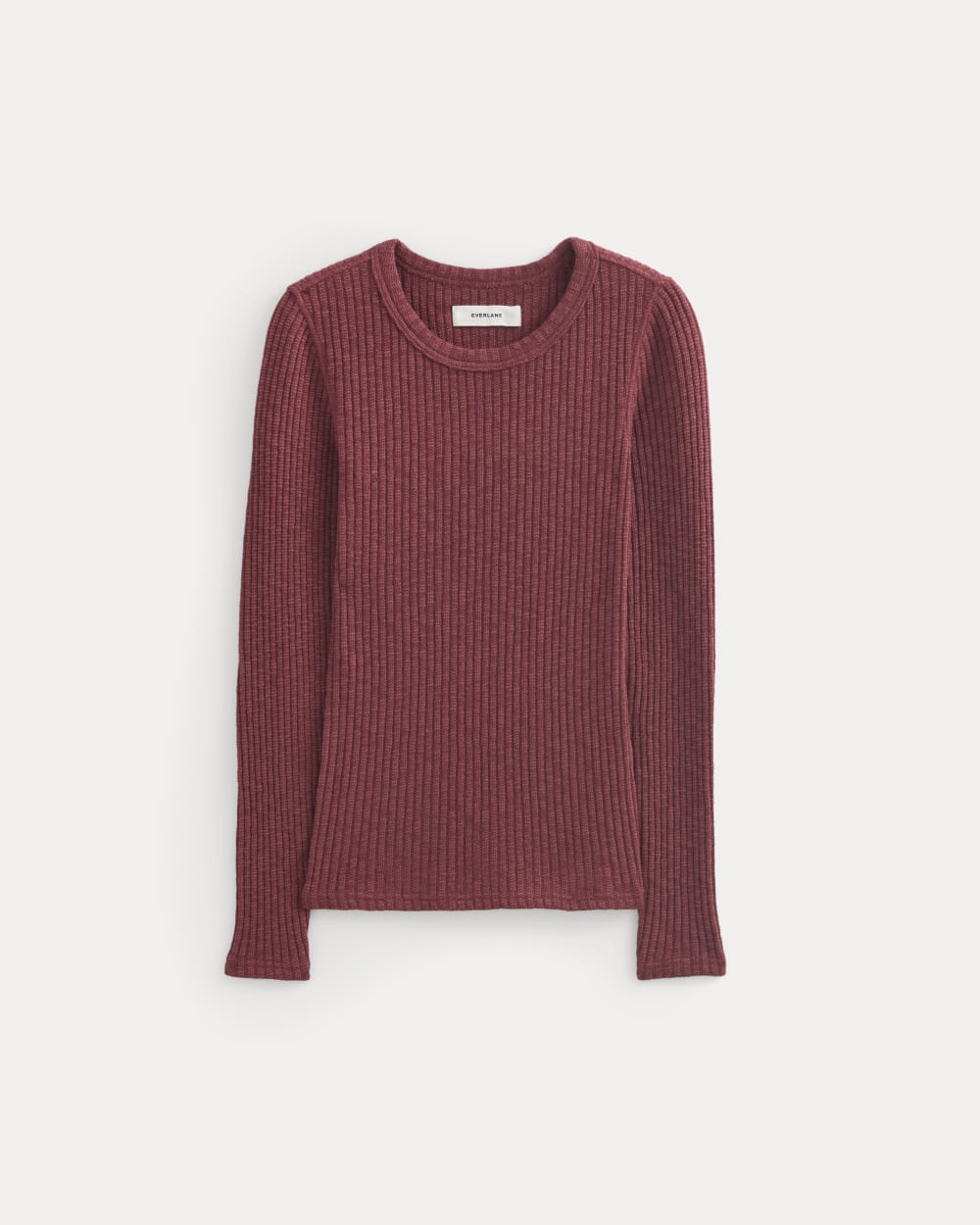 The Cozy Rib Long-Sleeve Tee | Pomegranate - Image 2