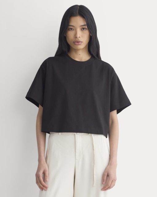 Forever Jersey Cropped Tee | Black