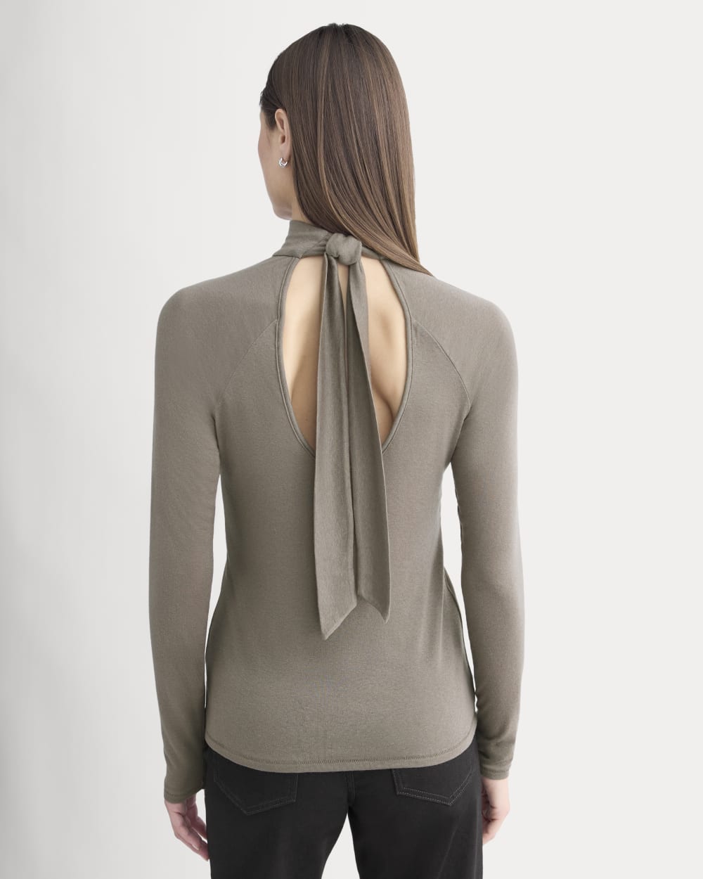 Tie-Neck Top in Butterluxe | Taupe - Image 5